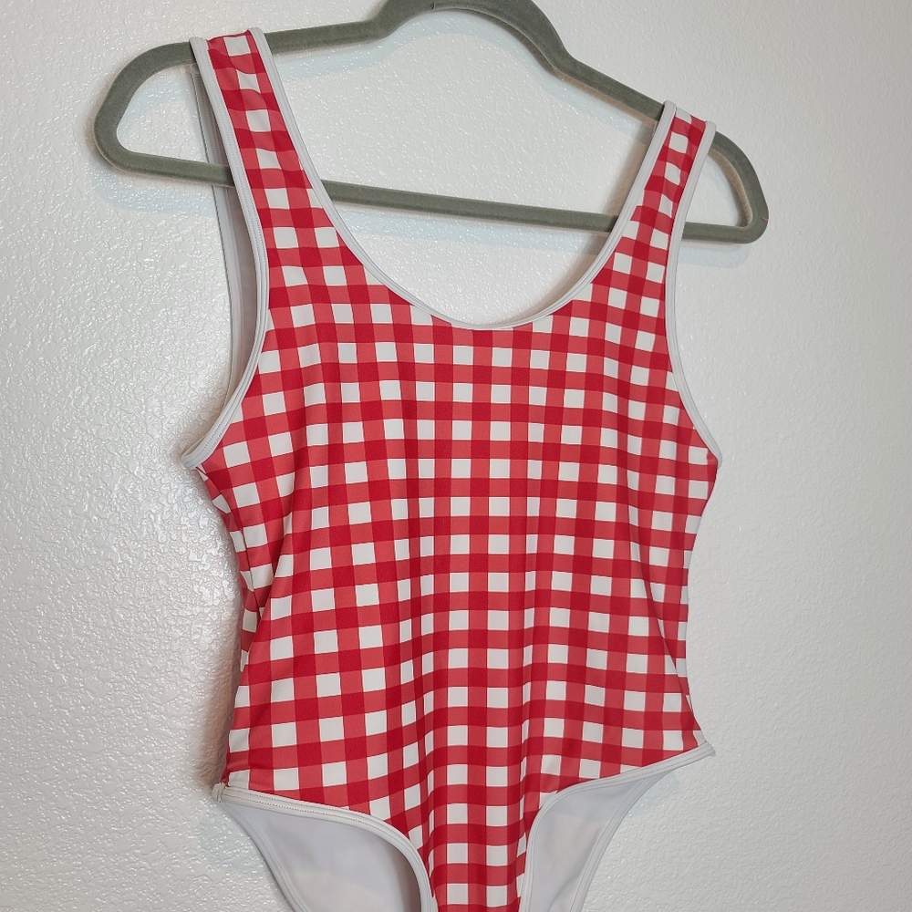 Lovers + Friends Good Times Gingham Red One Piece Swimsuit - Picture 4 of 13